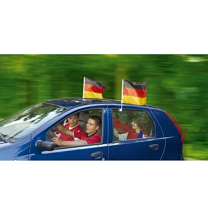 UniTEC Autoflaggen - Schwarz/Rot/Gold, 2 Stk.