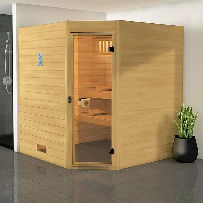 Weka Massivholzsauna 539 GT Gr.3 - Ohne Ofen, 189 x 239 x 203,5 cm - Stimmungsaufnahme