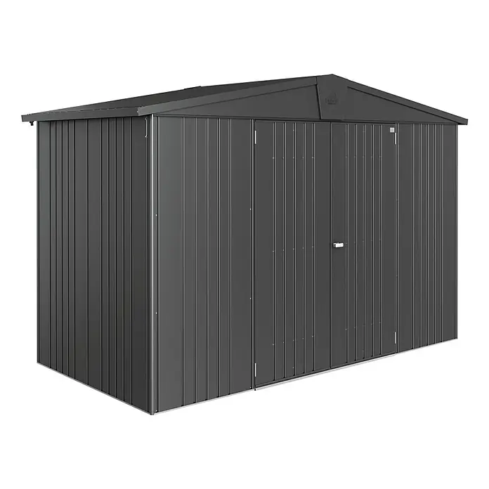 Biohort Gerätehaus Europa - 316 x 156 cm, Stahl, Dunkelgrau Metallic - Linke Seitenansicht