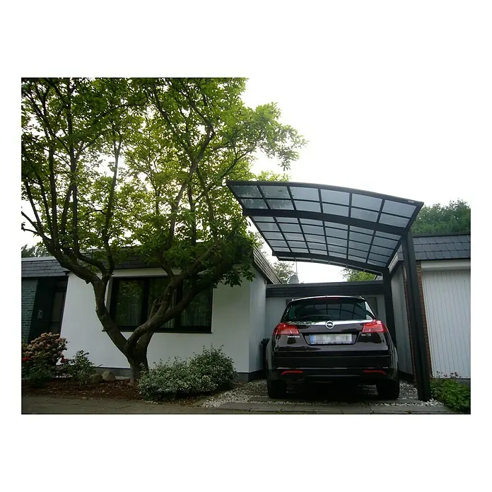 Ximax Carport Portoforte 110 - 4,9 x 2,7 m, Einfahrtshöhe: Max. 2,2 m, Mattbraun, Schneelast: 137 kg/m²