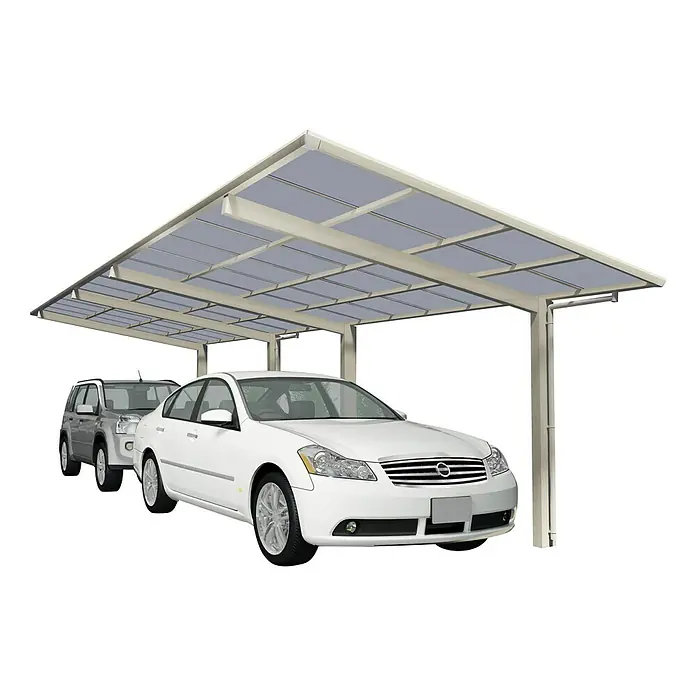 Ximax Carport LINEA Tandem 60 - 9,8 x 2,7 m, Einfahrtshöhe: 2,2 m, Edelstahloptik, Schneelast: 75 kg/m²