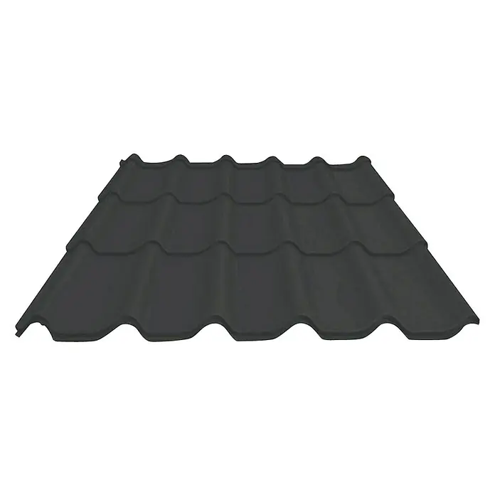 Probau Metallziegel MetDach - Schwarz, 216 cm x 117 cm x 0,5 mm, Stahl - Vorderansicht