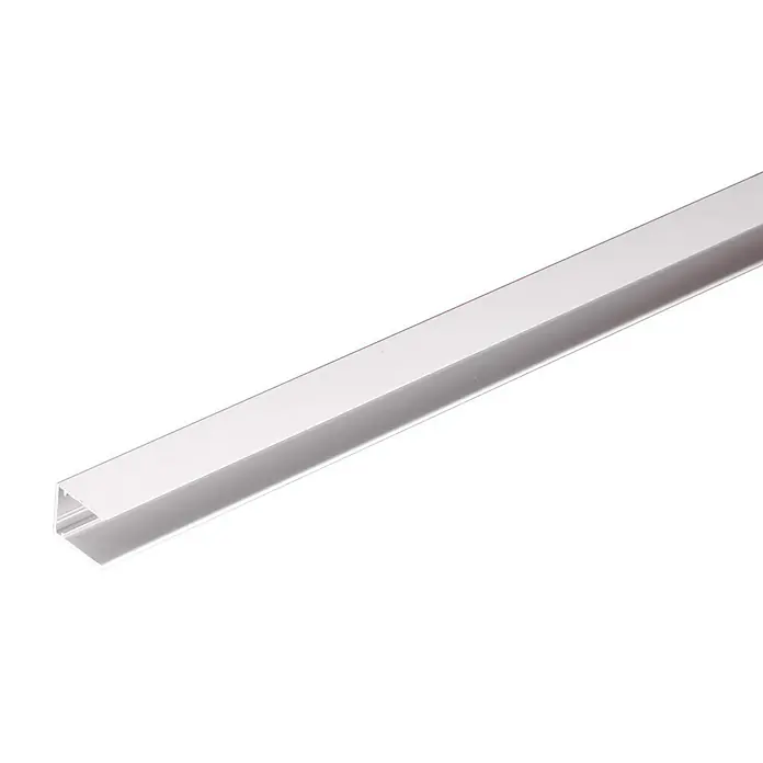 Abschlussprofil - 98 cm x 16 mm, Weiß, Geeignet für: Stegplatten 16 mm, Aluminium - Vorderansicht