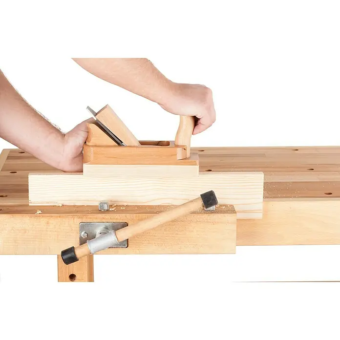 Banco de trabajo - L x An x Al: 1.400 x 500 x 830 mm, Madera maciza de haya - Vista frontal