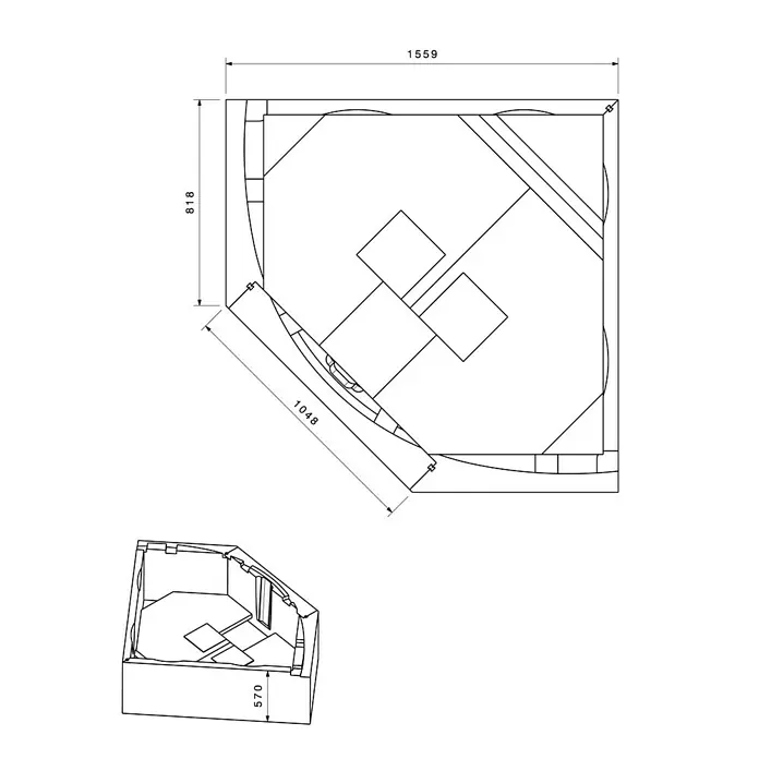 Ottofond Badewannenträger Piräus - Passend für: Ottofond Eckbadewanne Piräus 151 x 151 cm