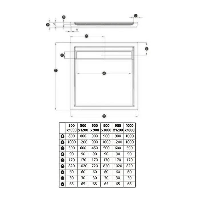Ottofond Duschwanne Plano-Board - 90 x 90 cm, Sanitäracryl, Weiß - Ansicht von oben