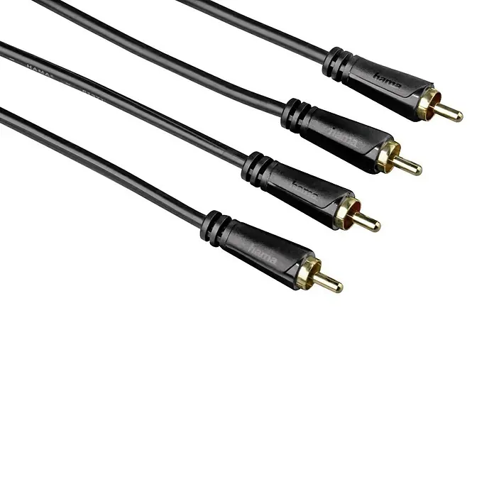 Hama Cinch-Kabel - 4 x Cinch-Stecker, Vergoldete Kontakte, 3 m, Farbcodierung im Inneren - Vorderansicht