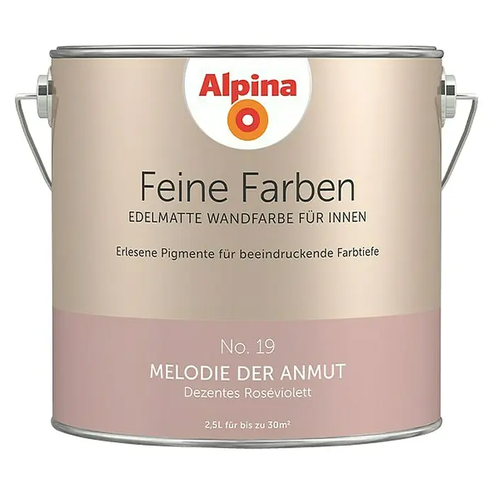 Alpina Wandfarbe Melodie der Anmut - 2,5 l, Melodie der Anmut, No. 19 - Dezentes Roséviolett, Matt - Vorderansicht