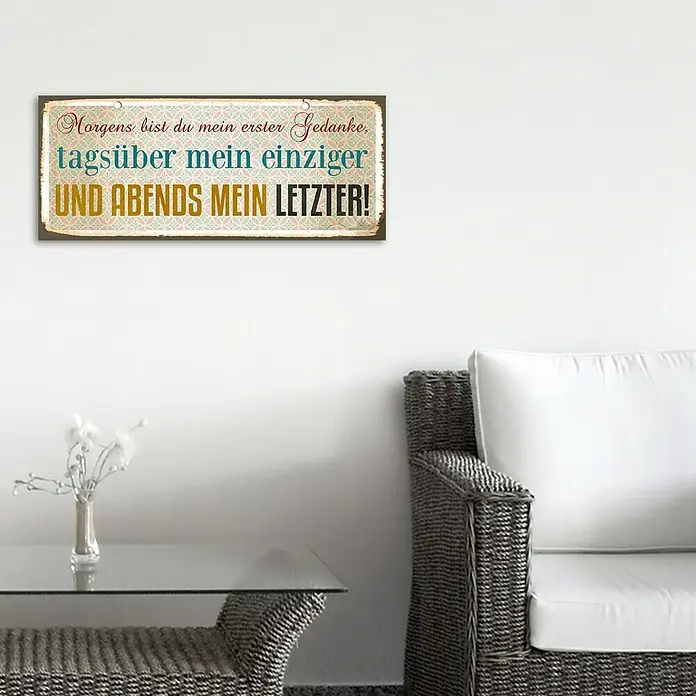 Blechschild - Antik/Vintage/Retro, 60 x 25 cm, Gedanken über die Liebe - Stimmungsaufnahme