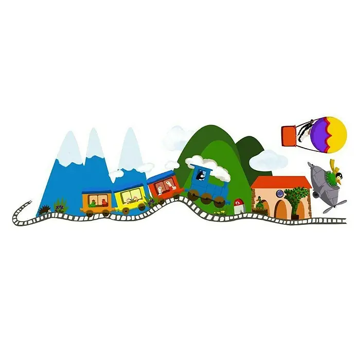 Wandtattoo - Kindereisenbahn - Ansicht von oben