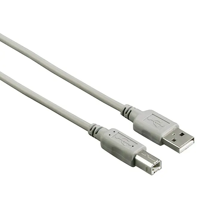 Hama USB-Kabel - Länge: 1,8 m, USB A-Stecker, USB B-Stecker - Vorderansicht