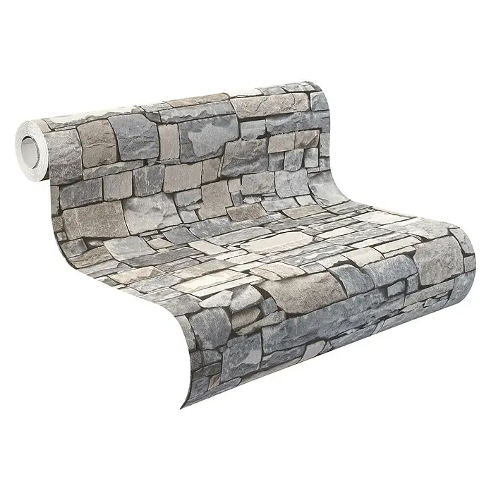 Rasch Vliestapete - Grau, Steinoptik, Feine Struktur, 10,05 x 0,53 m