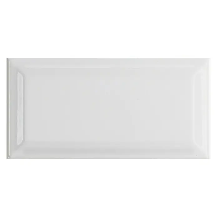 Wandfliese Metro Glossy Flat - 10 x 20 cm, Weiß, Glänzend