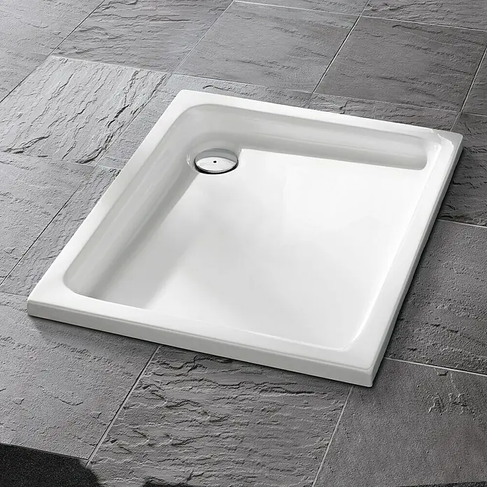 Camargue St. Gilles Duschwanne - L x B: 100 x 100 cm, Weiß - Stimmungsaufnahme