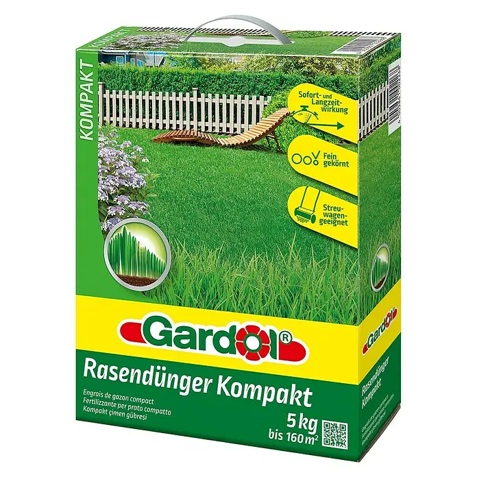 Gardol Rasendünger Kompakt - 5 kg, Inhalt ausreichend für ca.: 100 m²