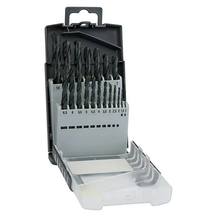 Craftomat Set svrdla za metal HSS-R Gripbox - 19 -dij., 1 mm - 10 mm - Pogled sprijeda