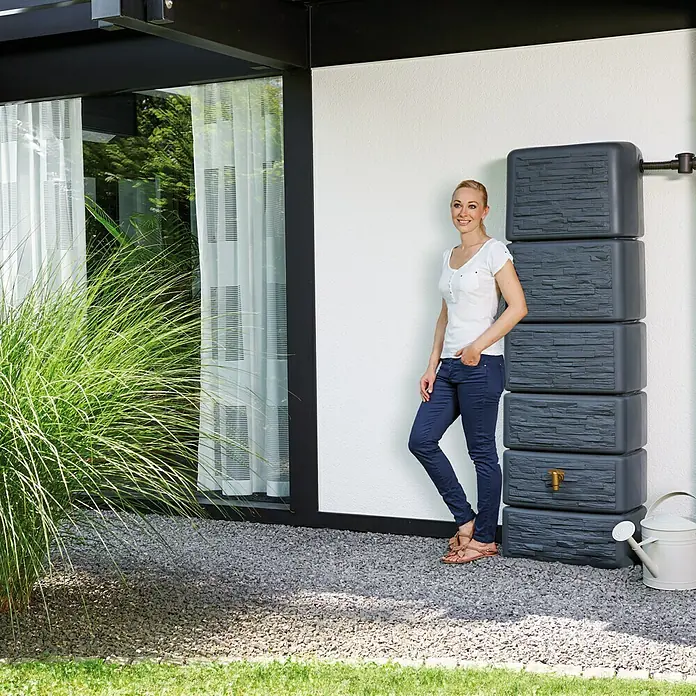 4rainz Wandtank Slim Stone - Anthrazit, 300 l