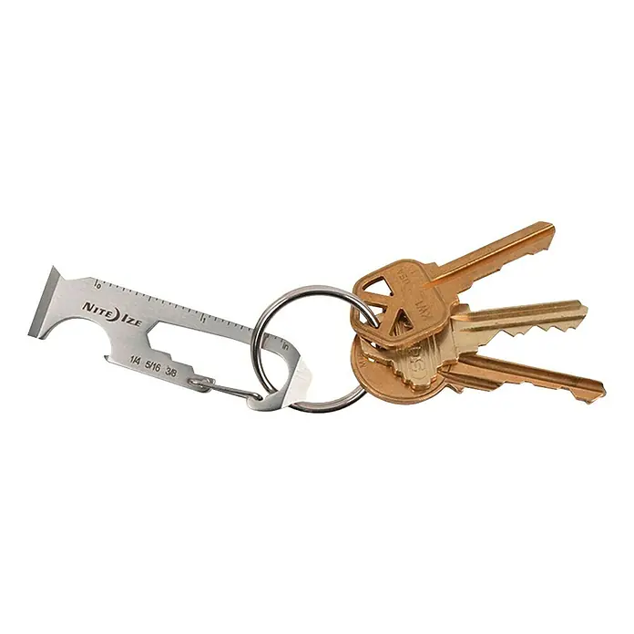 Nite Ize Schlüsselwerkzeug DoohicKey - 6,5 x 1,7 cm, Edelstahl, Schwarz - Vorderansicht
