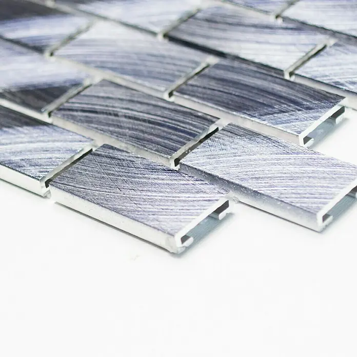 Mosaikfliese Brick 3D Mix XAM A421 - 30,6 x 32,4 cm, Schwarz, Matt