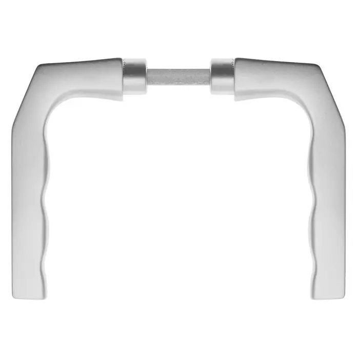 Portaferm Drückerpaar - Vierkantstift: 8 mm, Neusilber, Türstärke: 35 mm - 45 mm, Fingerform - Vorderansicht