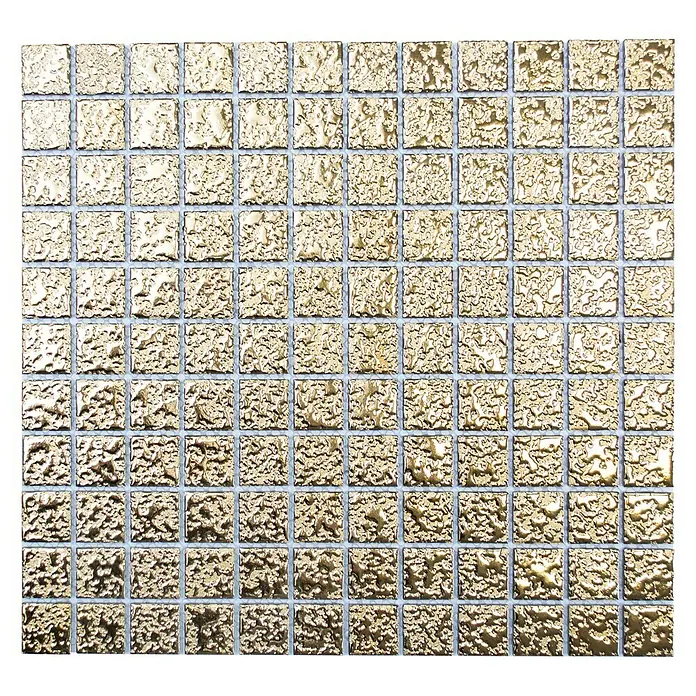 Mosaikfliese Quadrat Uni GO 282 - 33 x 30,2 cm, Gold, Glänzend - Ansicht von oben