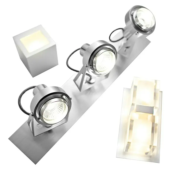 Voltolux Alu-Design Aplique de pared Carpi - 25 W, L x An x Al: 8 x 8 x 9 cm, Níquel mate, G9
