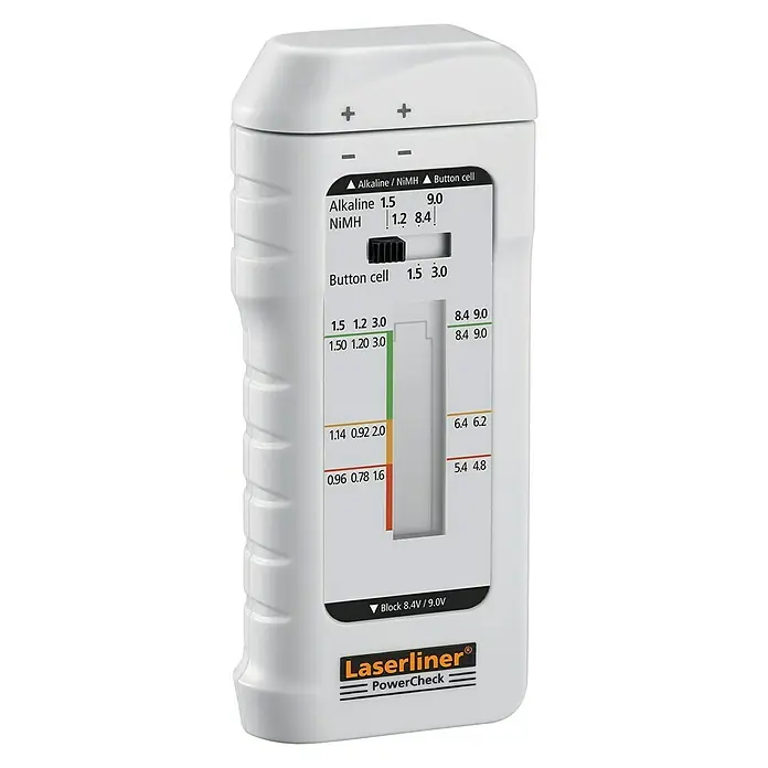 Laserliner Batterijtester Powercheck - Lc-display - Zijaanzicht links