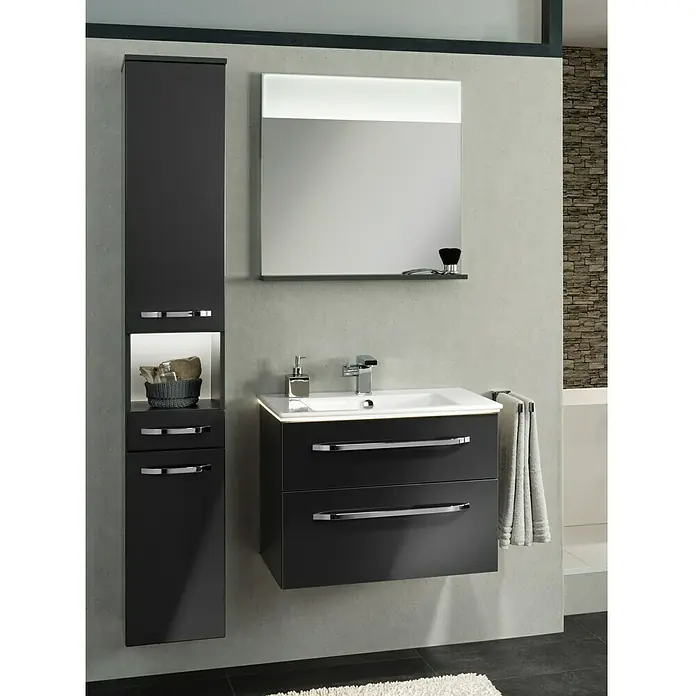 Camargue Star Hochschrank - 30,4 x 32,5 x 181,6 cm, Grafit, Ausführung: Links - Detailaufnahme