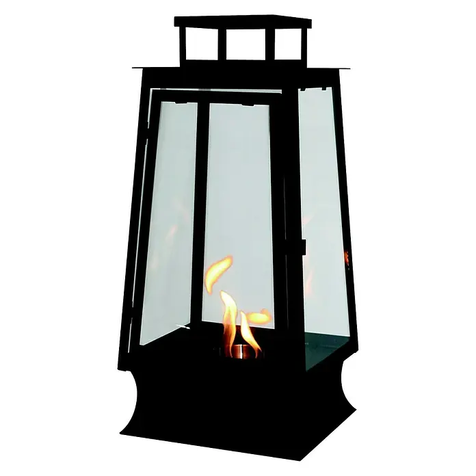 Purline Chimenea de bioetanol Laterne Mystic - 21 x 18 x 44,5 cm, Negro - Vista frontal