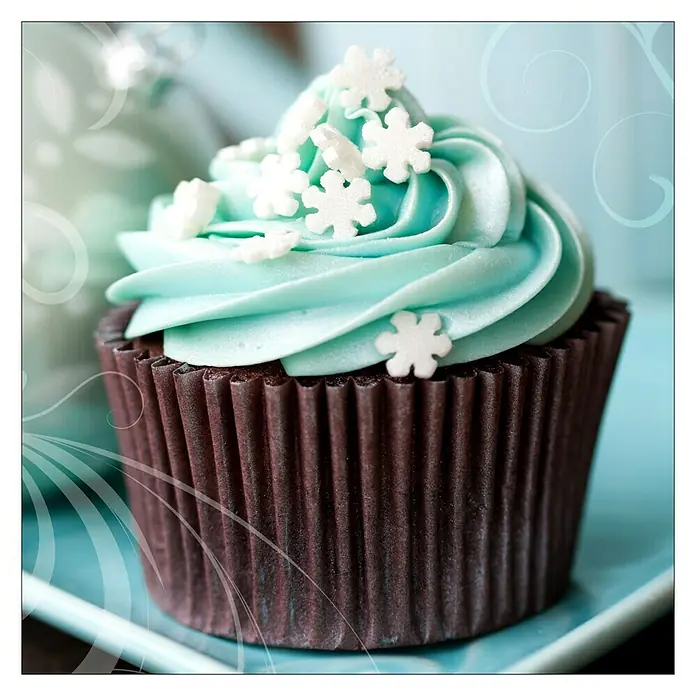 Cuadro de vidrio Cupcake - Blue Muffin, An x Al: 20 x 20 cm - Vista frontal