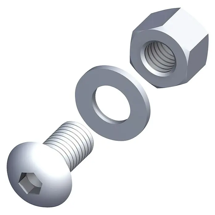 Kantoflex Gewindeschrauben-Set - Ø x L: 5 x 35 mm, 5 Stk., Verzinkt, Linsenkopf - Linke Seitenansicht