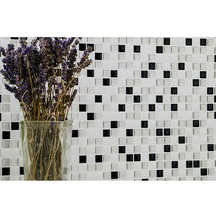 Selbstklebemosaik SVM 24082 - 4 Stk., 25,4 x 25,4 cm, Schwarz/Weiß - Detailaufnahme