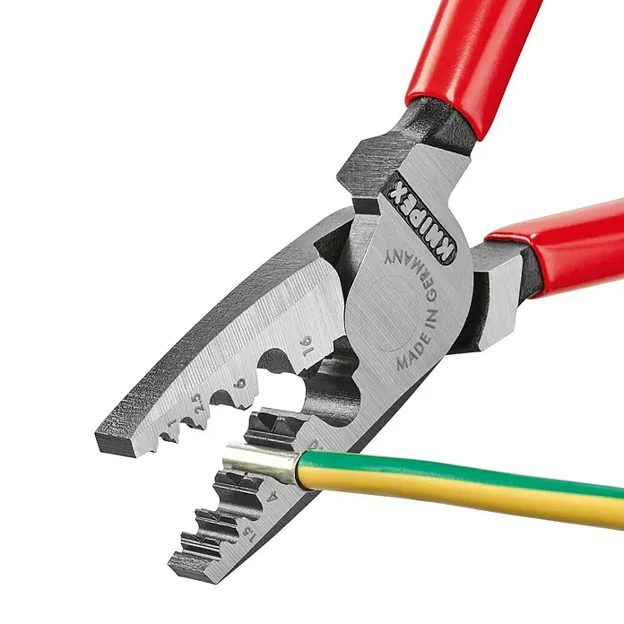 Knipex Crimpzange für Aderendhülsen - 180 mm, Material Griff: Kunststoff überzogen