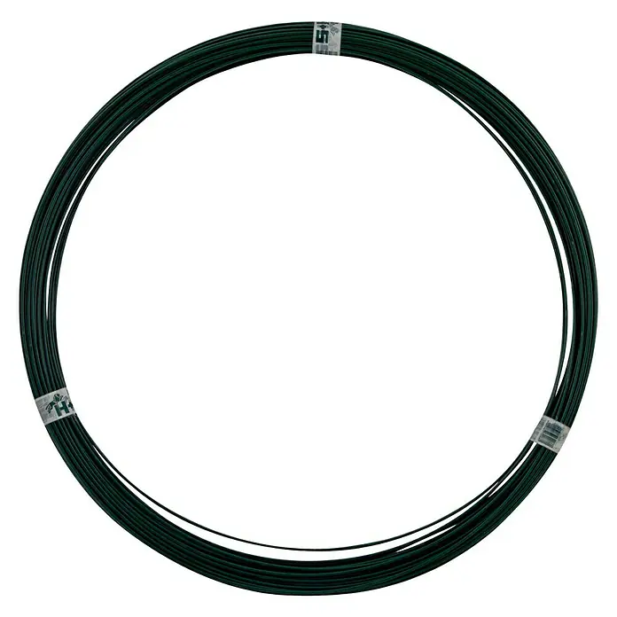 H+S Zauntechnik Spanndraht PVC - Länge: 80 m, Drahtstärke: 3,4 mm, Grün, Kunststoffummantelt