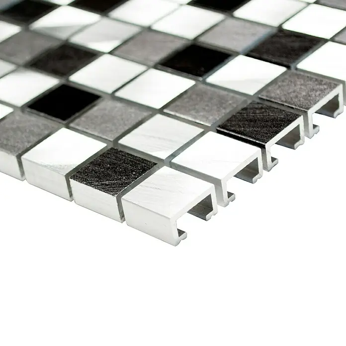 Mosaikfliese Quadrat Mix XAM A871 - 31,7 x 31,7 cm, Grau, Matt - Vorderansicht