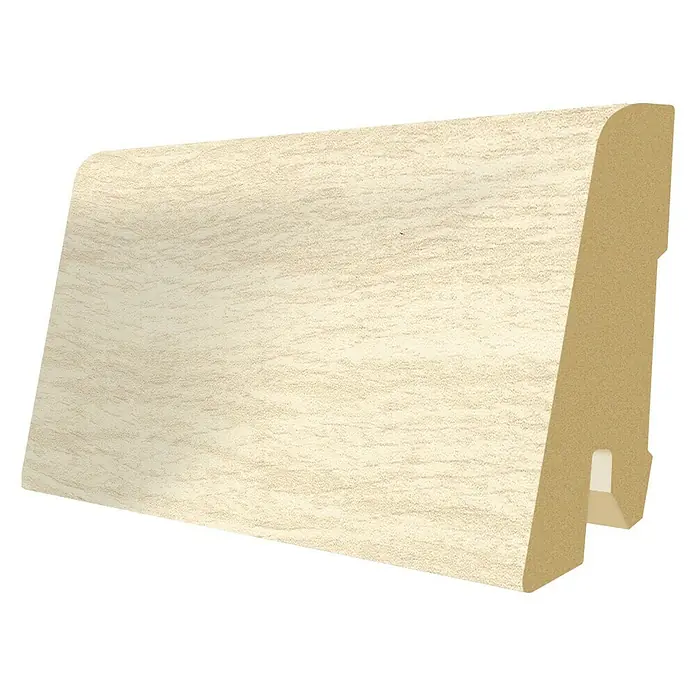 Egger Sockelleiste Eiche Dezent Weiß - 2,4 m x 17 mm x 60 mm, Gerade - Rechte Seitenansicht