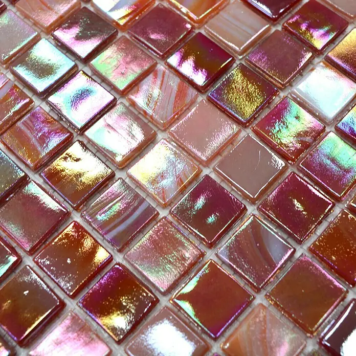 Mosaikfliese Quadrat Mix GM MRY 933 - 31,7 x 31,7 cm, Rot, Glänzend
