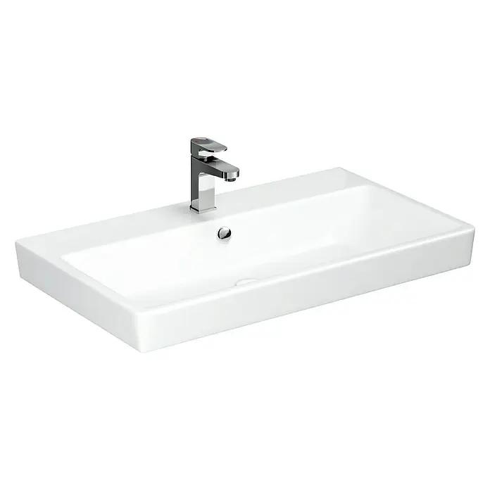 Camargue New York Umivaonik - 82 x 46,5 cm, Bez posebne glazure, Rupa za slavinu: Sredina, S preljevom, Bijela boja