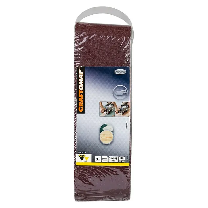 Craftomat Brusni remen BFWP - D x Š: 533 x 75 mm, Granulacija: 120, 3 Kom. - Pogled sprijeda