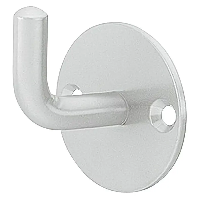 Garderobna kuka - Oprema: 1 kuka, Razmak provrta: 40 mm, Aluminij - Pogled sprijeda