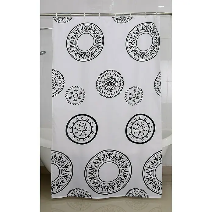 Venus Textil-Duschvorhang Olympia - 120 x 200 cm, Schwarz/Weiß - Stimmungsaufnahme