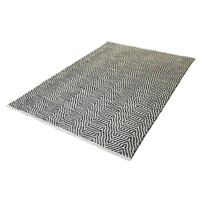 Kayoom Teppich Cocktail 400 - Grau, L x B: 150 x 80 cm, 100% Baumwolle - Ansicht von oben