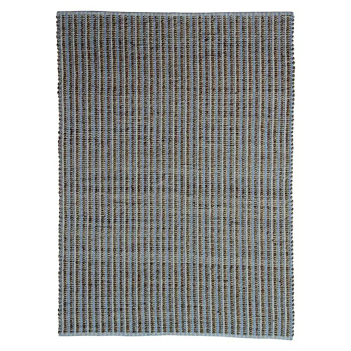 Kayoom Teppich Chess 310 - Natur/Blau, 170 x 120 cm, 100% Jute-/Baumwollmischung - Vorderansicht