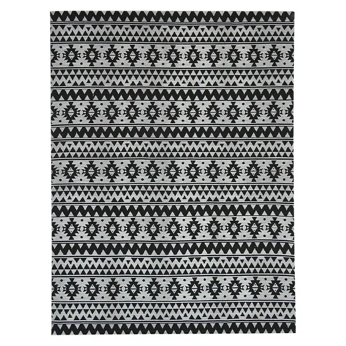 Kayoom Teppich Sunny 200 - Schwarz, L x B: 150 x 80 cm, 100% Polyester - Vorderansicht