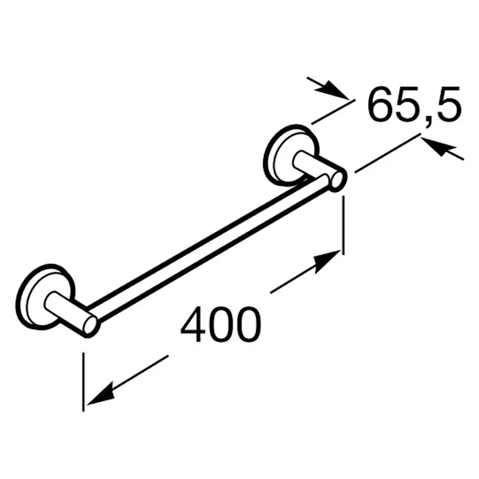Roca Twin Toallero - Ancho: 40 cm, Atornillado, Brillante