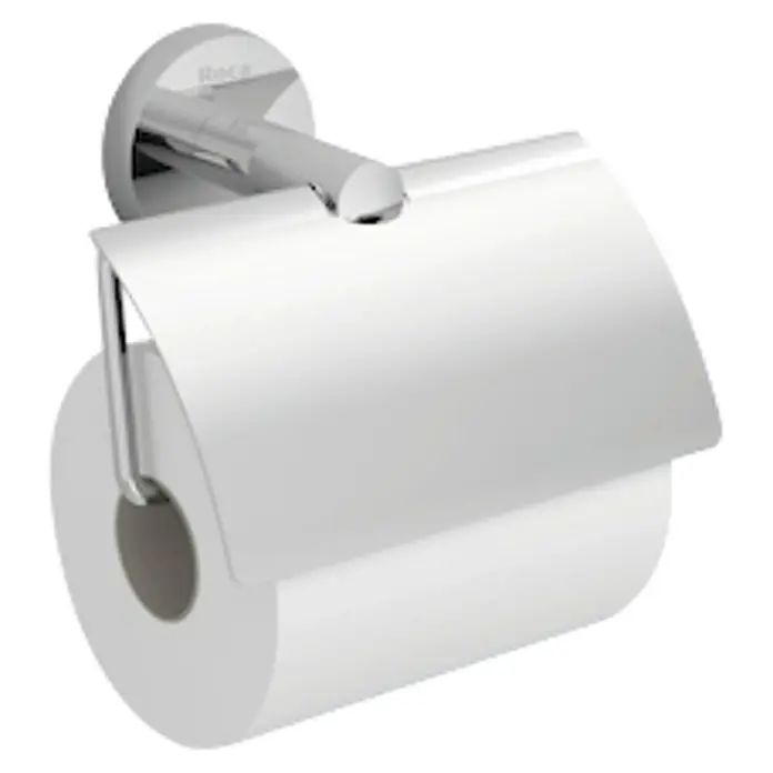 Roca Twin Portarrollos papel higiénico - Con tapa, Cromo, Metal