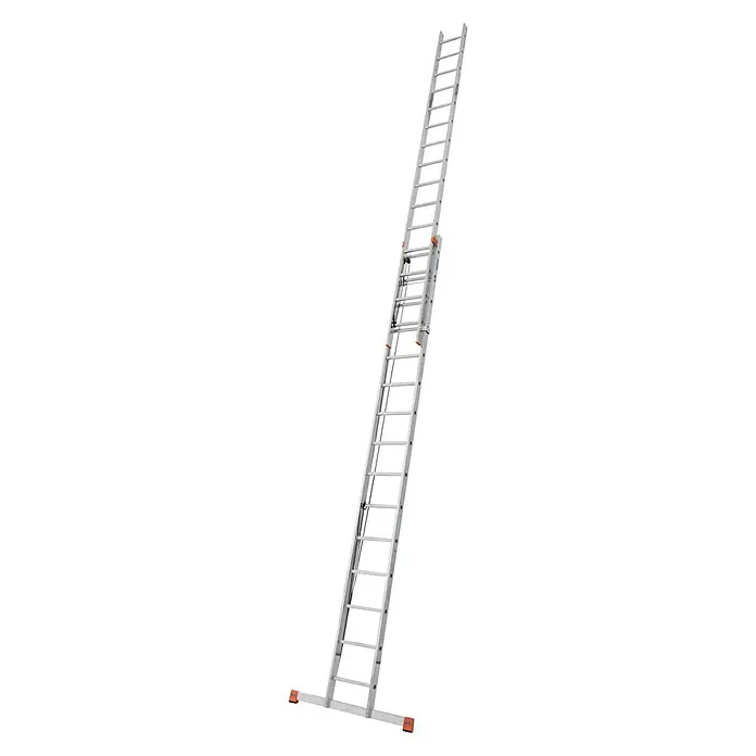 Krause Monto Sprossen-Seilzugleiter Robilo - Arbeitshöhe: 8,45 m, 2 x 15 Sprossen, Aluminium - Linke Seitenansicht