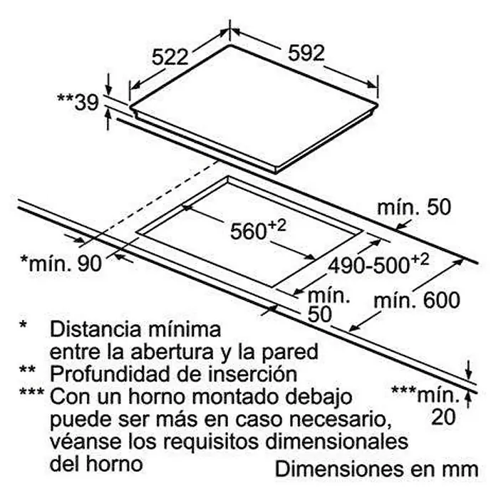 Balay Placa de cocción vitrocerámica 3EB715LR - Zonas de cocción: 3 ud., Vitrocerámica