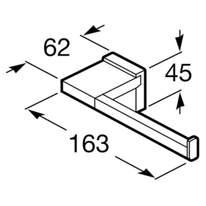 Roca Rubik Portarollos de papel higiénico - Sin tapa, Cromo, Brillante