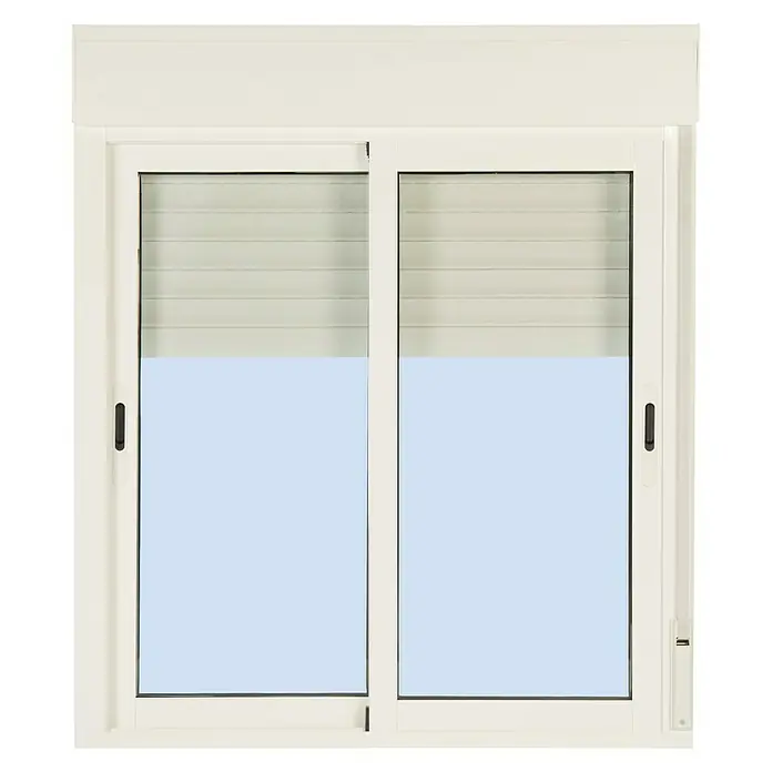 Solid Elements Ventana corredera de aluminio - 100 x 115 cm, Blanco, Con persiana